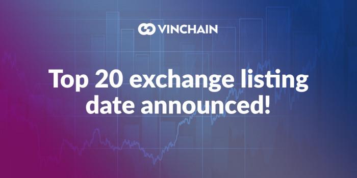 top 20 exchange listing date announced!