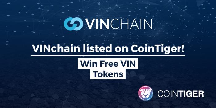 vin listing on cointiger exchange creates opportunity to win tokens
