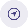 Purple arrow icon in purple circle