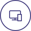 Purple computer and smartphone logo
